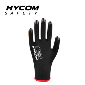 HYCOM 手のひらに滑らかなニトリル コーティングを施した 13G ポリエステル製作業用手袋