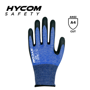 HYCOM ブレスカット 15G ANSI 4 耐切創手袋、PU コーティング超薄型安全手袋