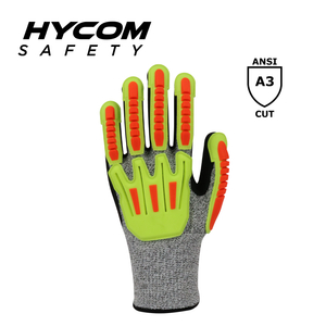 HYCOM サンディニトリル HPPE でコーティングされたブレスカット ANSI 3 耐切創手袋 作業用手袋