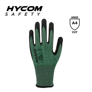 HYCOM 18G ANSI 4 耐切創手袋、サンディーニトリルコーティング付き超薄型安全手袋
