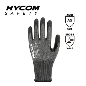 HYCOM 18G ANSI 5 耐切創手袋、パームフォームニトリルコーティング PPE 手袋