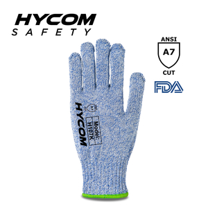 HYCOM 10G ANSI 7 HPPE 耐切創手袋 FDA 食品に直接接触する肉屋用手袋