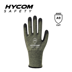 HYCOM パーム PU アラミド PPE でコーティングされた 13G ANSI 9 耐切創手袋