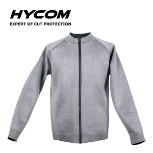 HYCOM ANSI 5 カット耐性ジッパー ジャケット、通気性のある鹿の子と親指穴 PPE 服