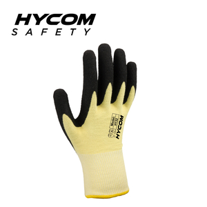 HYCOM 13G レベル 4 ANSI 3 アラミド耐切創手袋、サンディニトリルおよびニトリルドット付き耐熱手袋