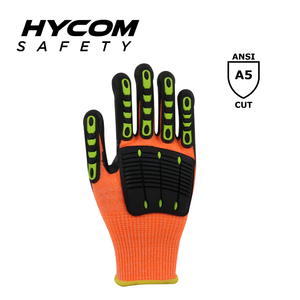 HYCOM フォームニトリルおよびニトリルドットでコーティングされたブレスカット ANSI 5 耐切創手袋 作業用手袋