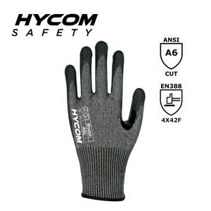 HYCOM 13G ANSI 6 耐切創手袋、パームニトリルコーティング PPE 手袋