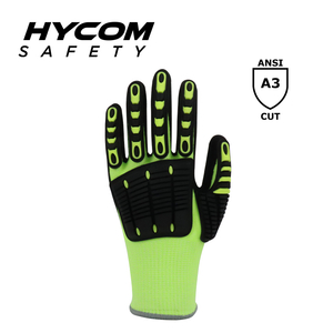 HYCOM サンディニトリル TPR でコーティングされたブレスカット ANSI 3 耐切創手袋作業用手袋