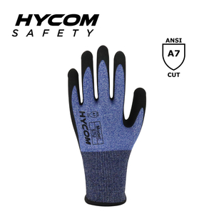 HYCOM 18G ANSI 7 耐切創手袋、パームフォームニトリルコーティング PPE 手袋